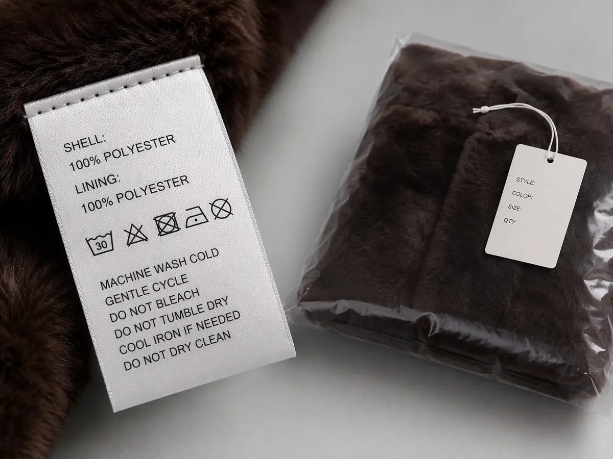Private label fur garment care label and packaging — OEM custom labeling service from Umay