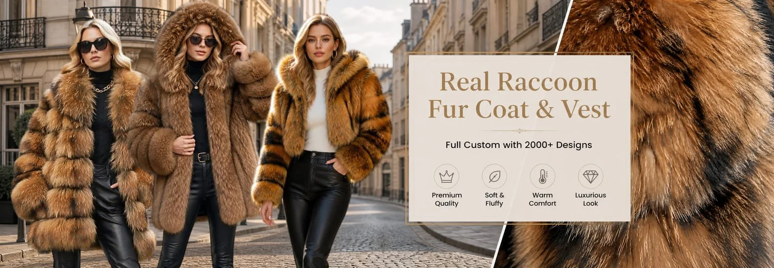 Real Raccoon Fur Coats and Jackets
